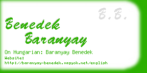 benedek baranyay business card